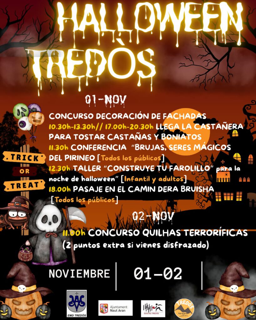 Programa actividades de la fiesta de Hallowen de Tredòs