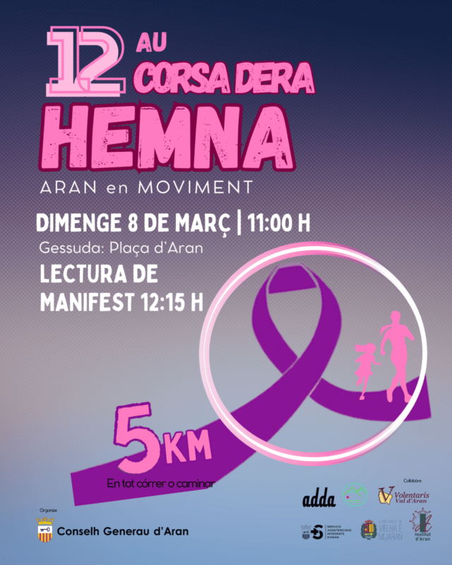 Salida de la 12ª Corsa dera Hemna en la Plaça d’Aran de Vielha el 8 de marzo
